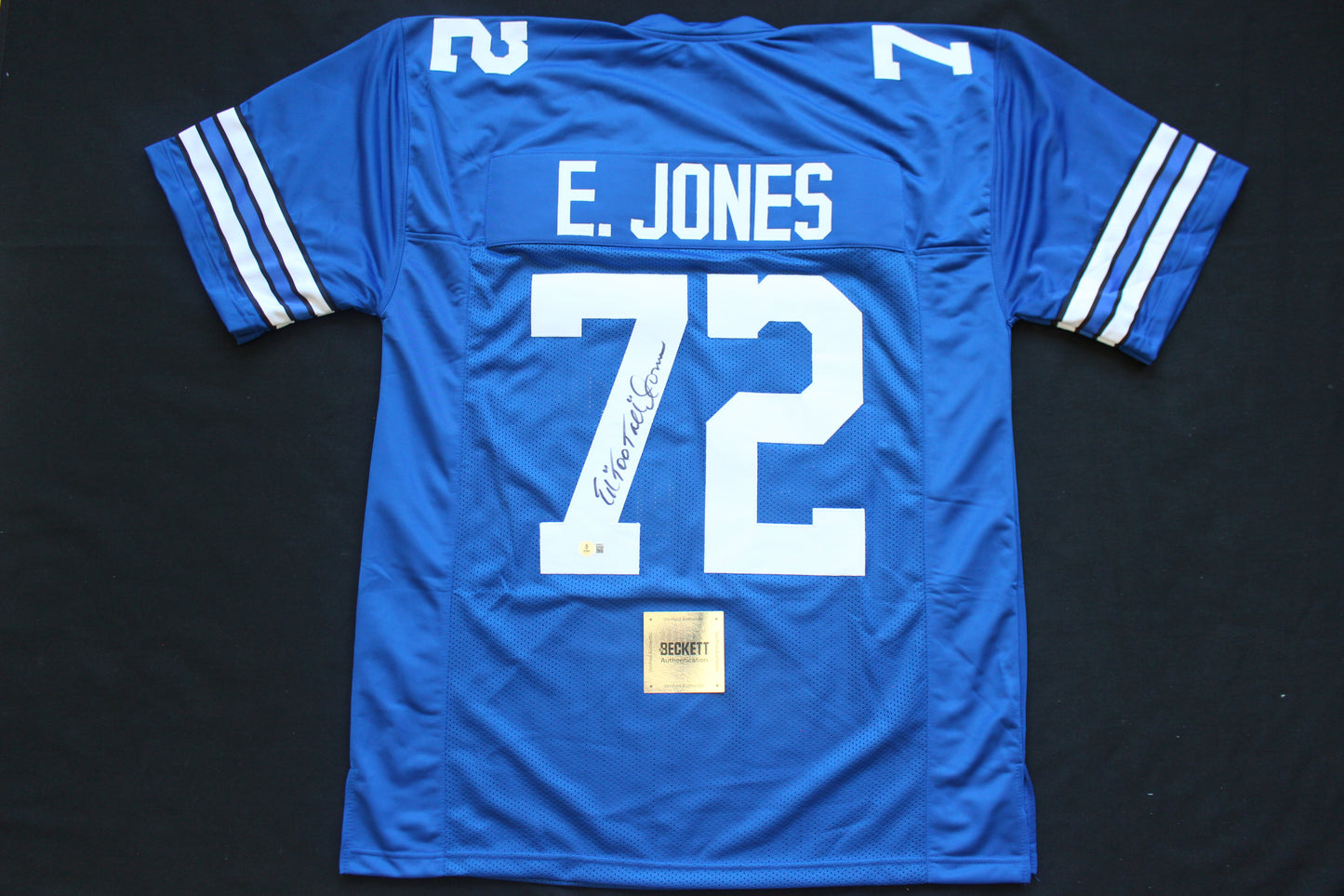 ED TOO TALL JONES DALLAS COWBOYS SIGNED Throwback JERSEY BAS
