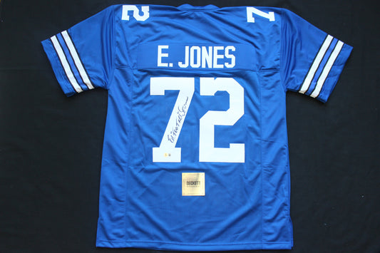 ED TOO TALL JONES DALLAS COWBOYS SIGNED Throwback JERSEY BAS