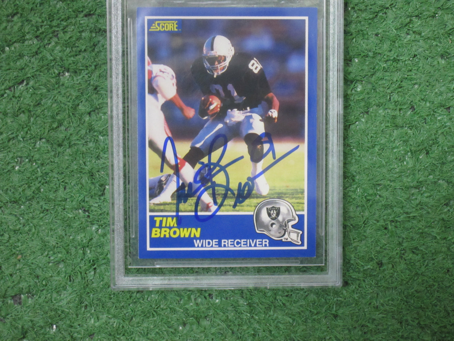 TIM BROWN SIGNED 1989 Score #86 BGS BAS SLAB Rookie Card RAIDERS