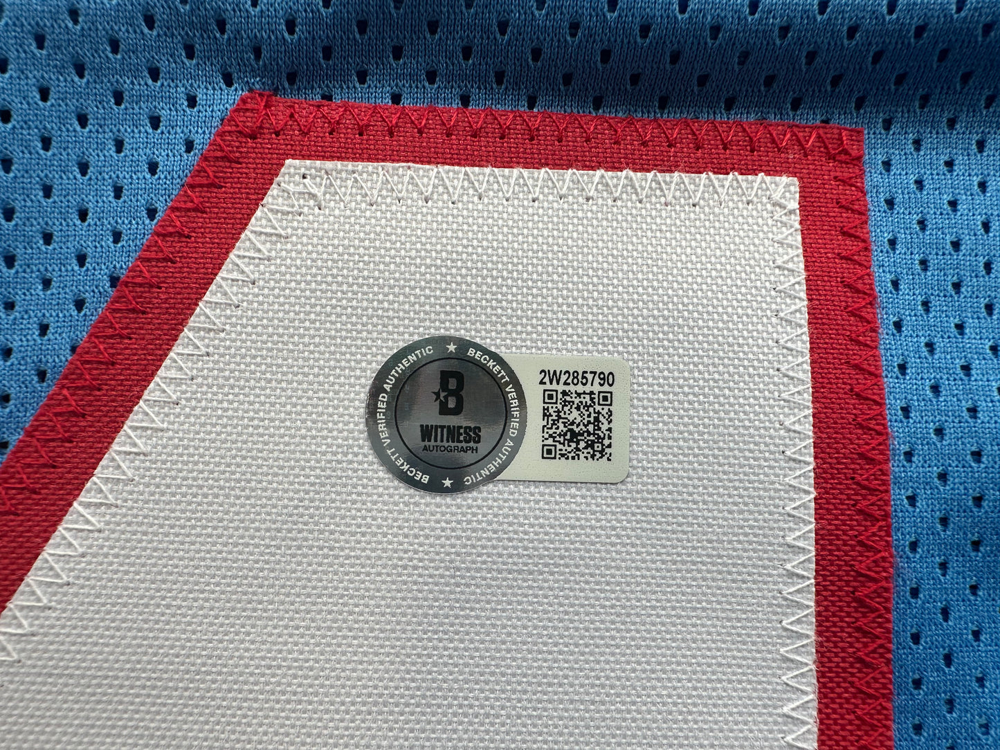 EARL CAMPBELL SIGNED BLUE FOOTBALL JERSEY Houston Oilers w/ "HOF 91" BAS COA