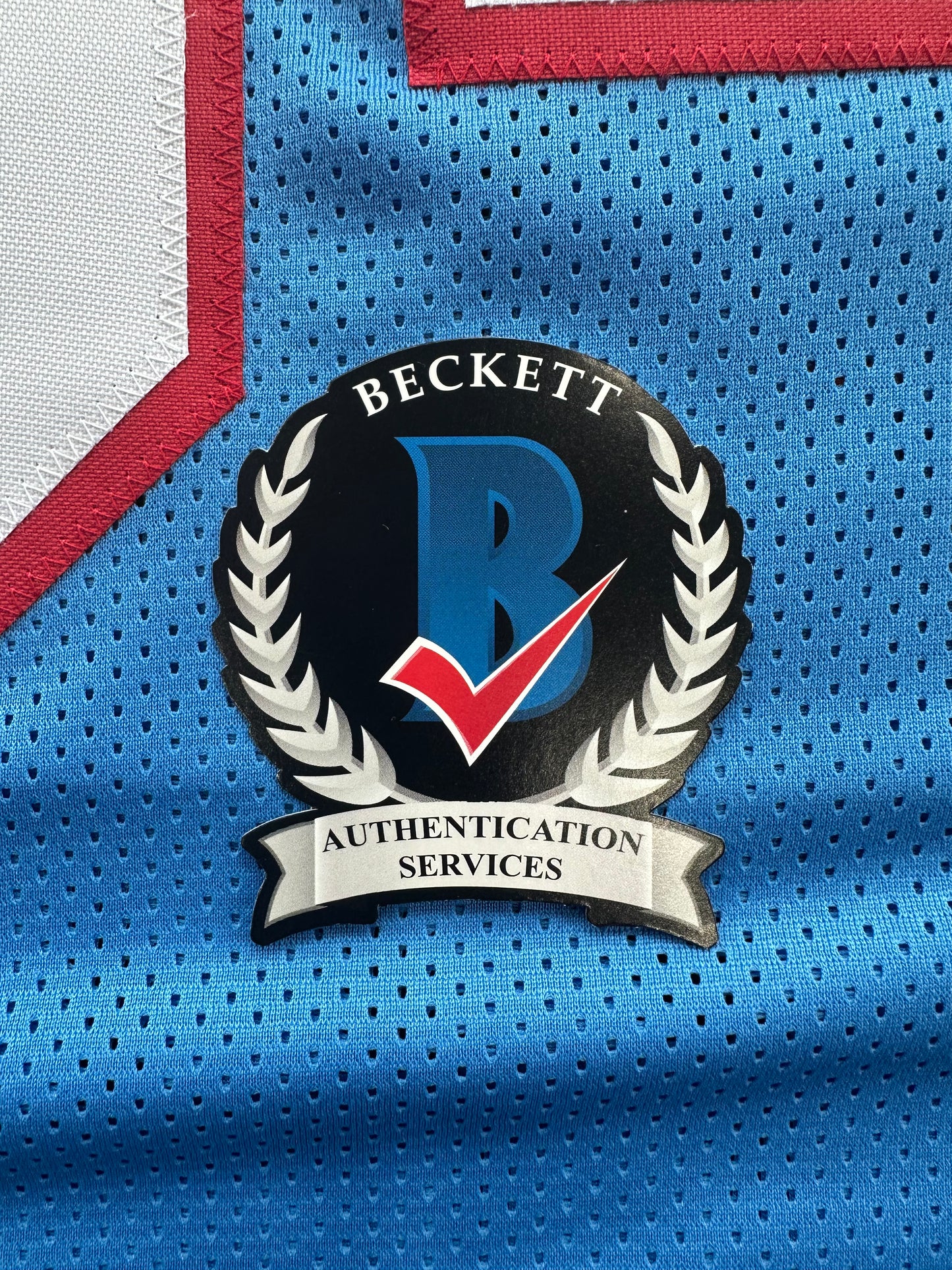 EARL CAMPBELL SIGNED BLUE FOOTBALL JERSEY Houston Oilers w/ "HOF 91" BAS COA