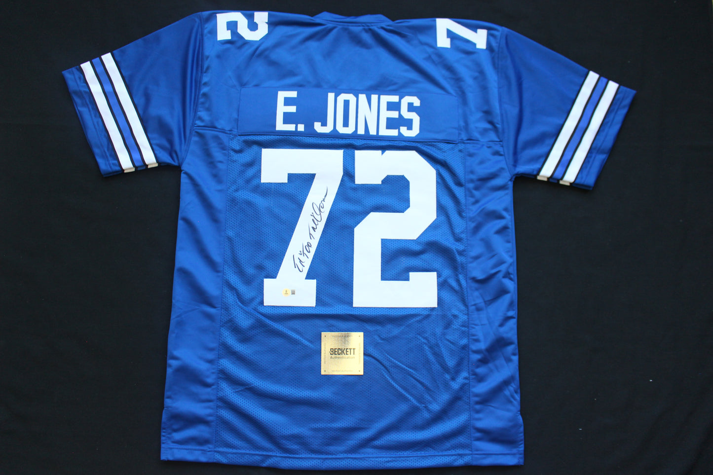 ED TOO TALL JONES DALLAS COWBOYS SIGNED Throwback JERSEY BAS