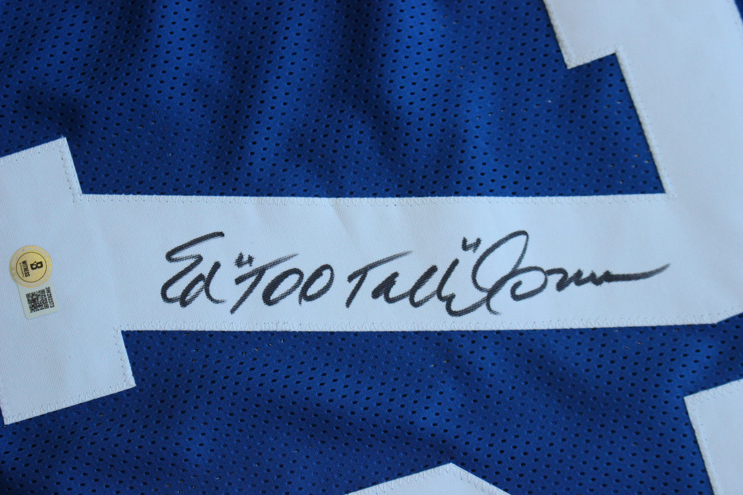 ED TOO TALL JONES DALLAS COWBOYS SIGNED Throwback JERSEY BAS
