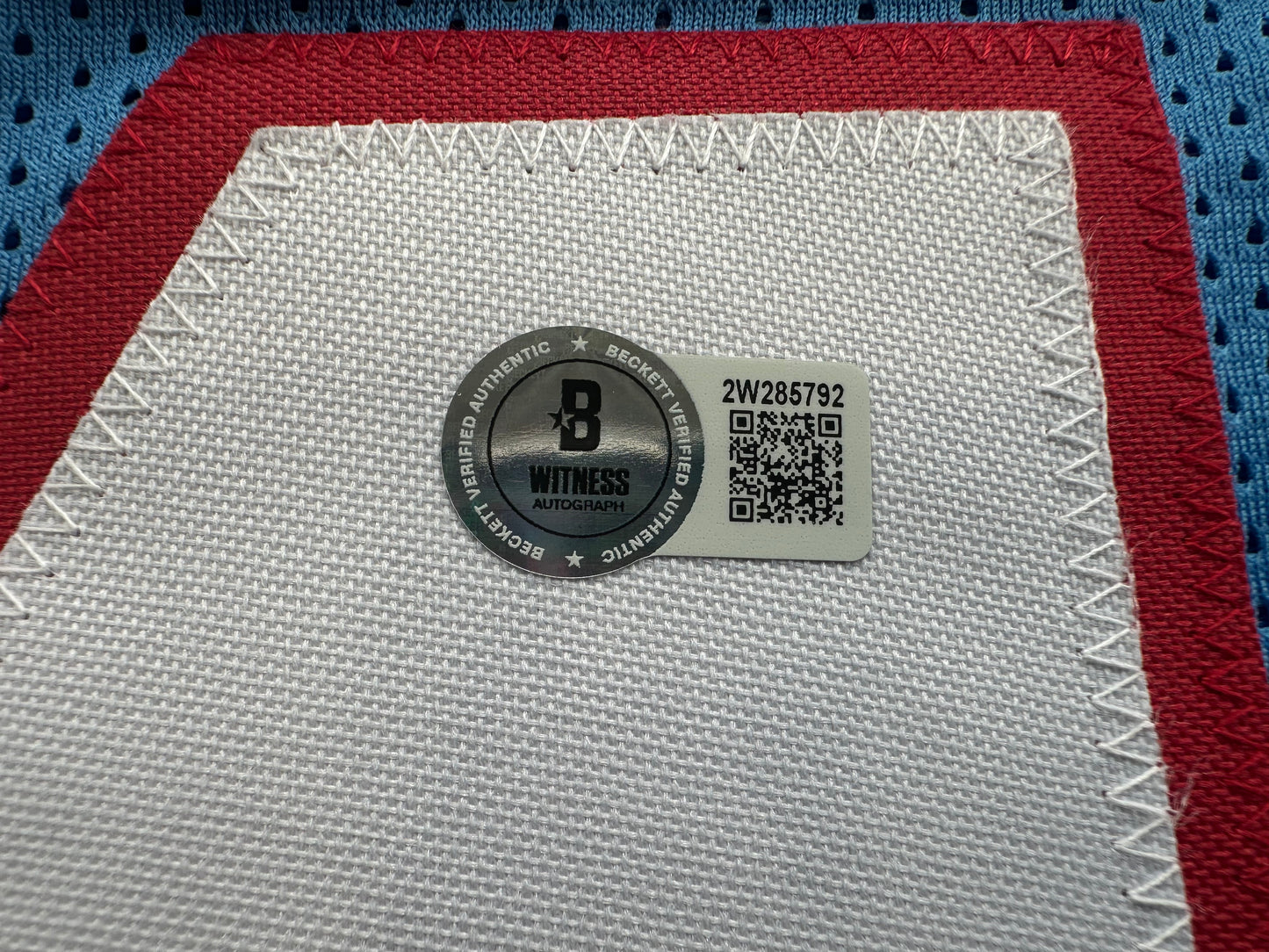 EARL CAMPBELL SIGNED BLUE FOOTBALL JERSEY Houston Oilers w/ "HOF 91" BAS COA