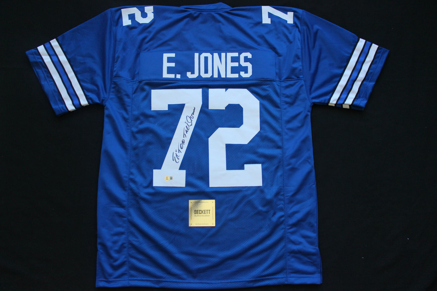 ED TOO TALL JONES DALLAS COWBOYS SIGNED Throwback JERSEY BAS