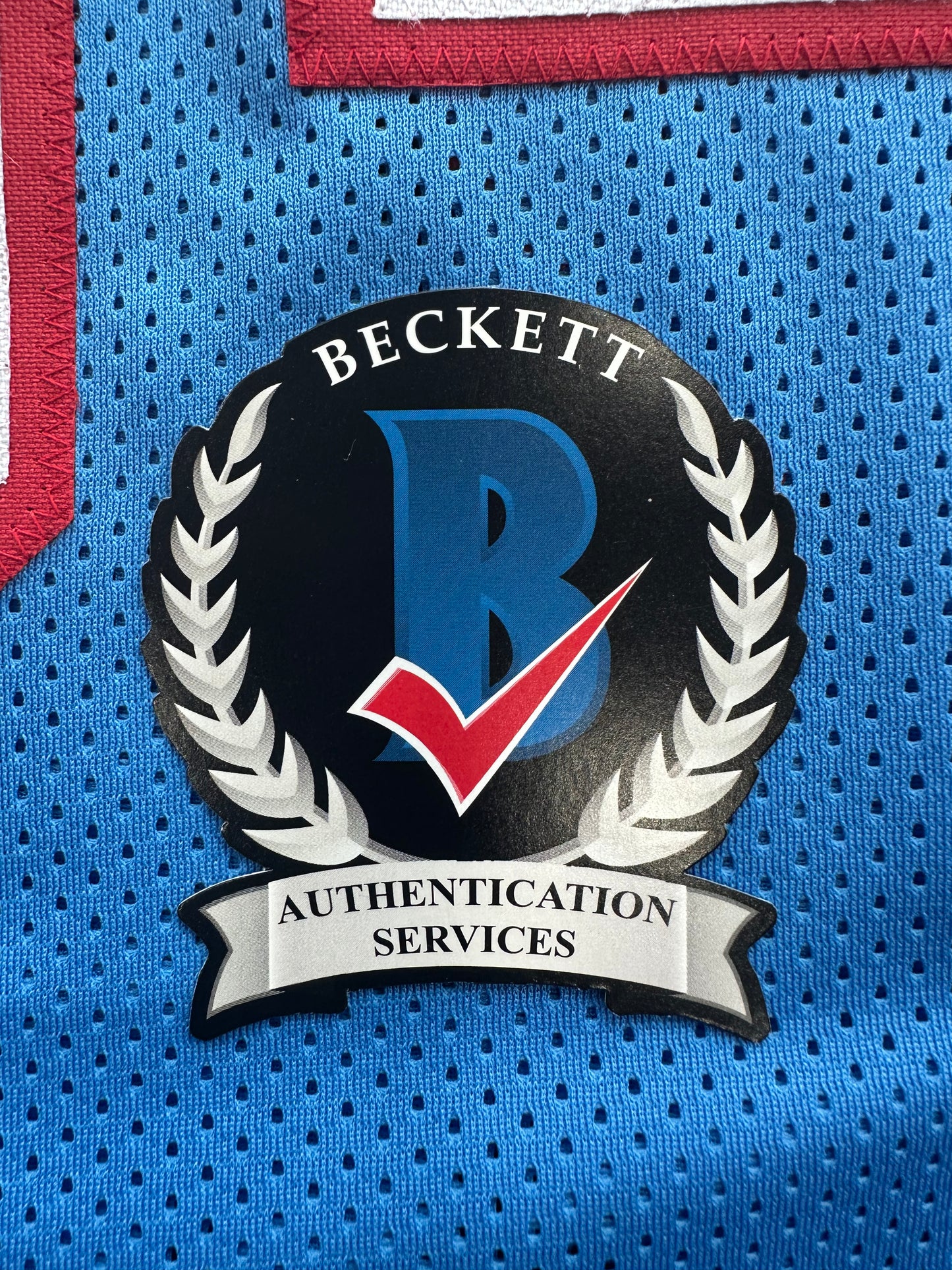 EARL CAMPBELL SIGNED BLUE FOOTBALL JERSEY Houston Oilers w/ "HOF 91" BAS COA