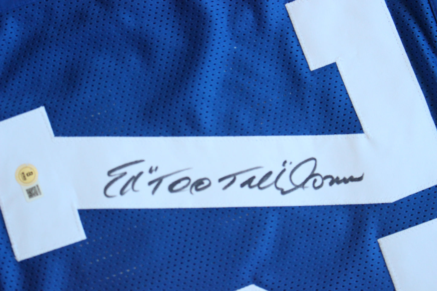 ED TOO TALL JONES DALLAS COWBOYS SIGNED Throwback JERSEY BAS
