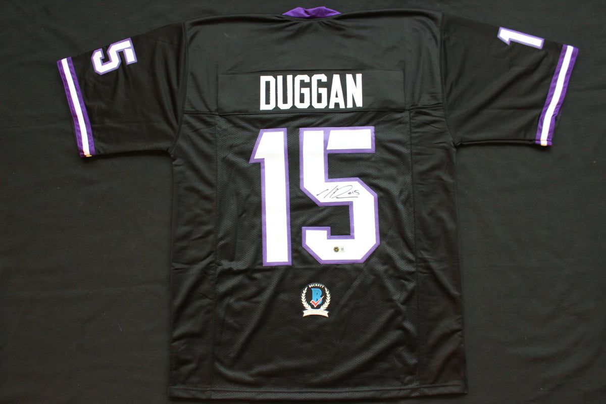 MAX DUGGAN TCU HORNED FROGS SIGNED Black JERSEY BAS