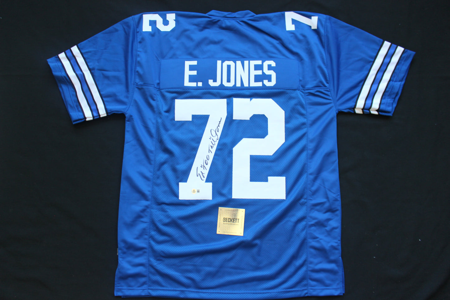 ED TOO TALL JONES DALLAS COWBOYS SIGNED Throwback JERSEY BAS