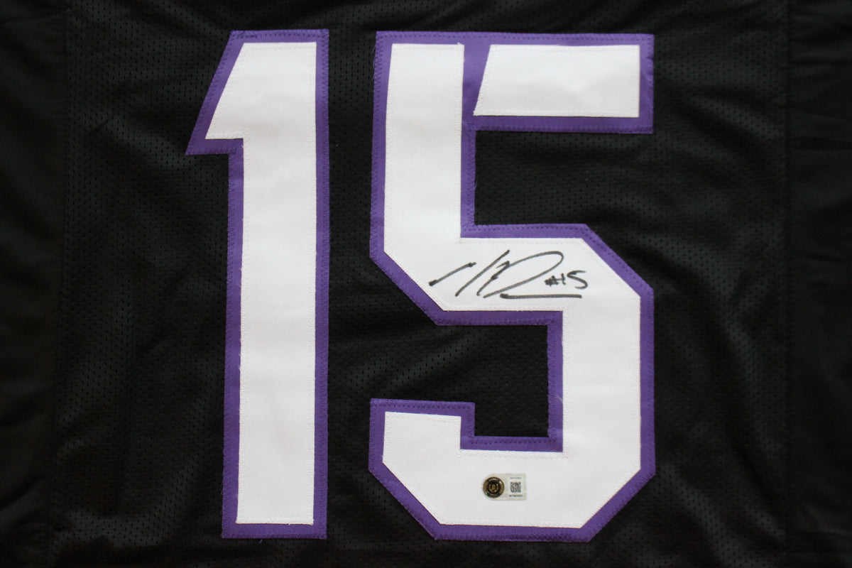 MAX DUGGAN TCU HORNED FROGS SIGNED Black JERSEY BAS