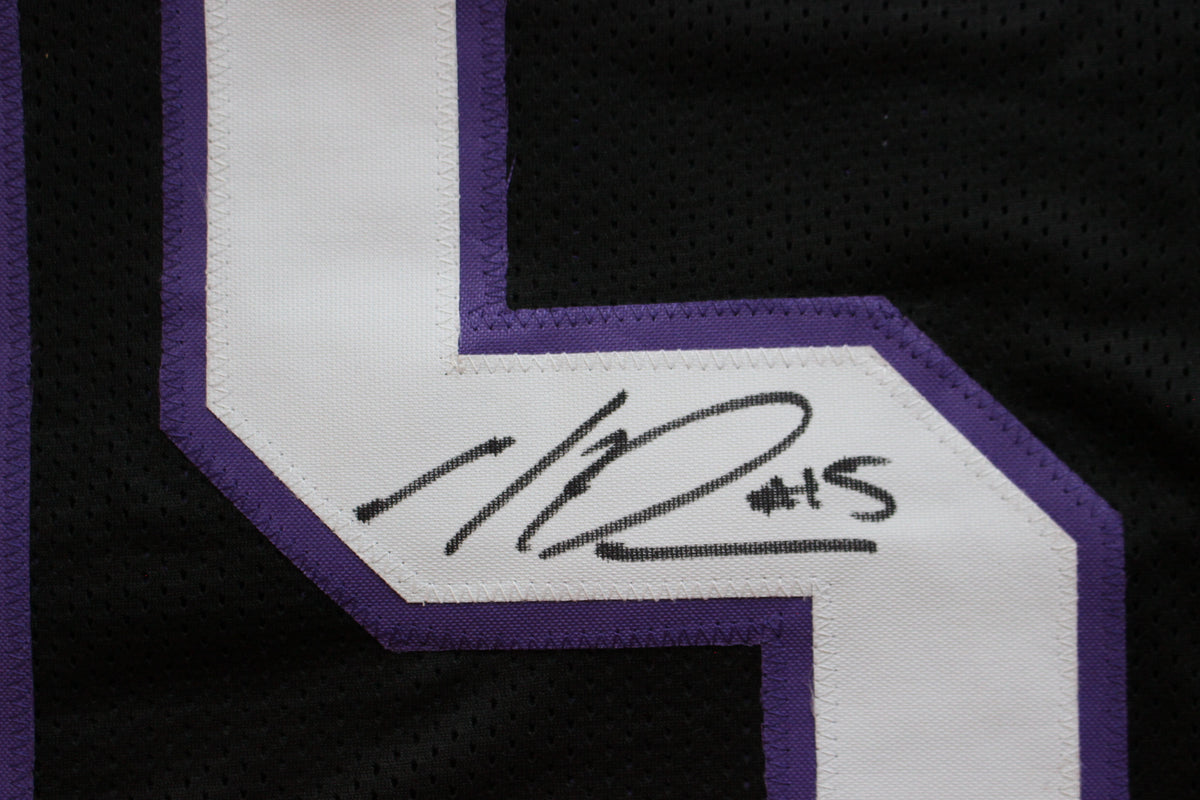 MAX DUGGAN TCU HORNED FROGS SIGNED Black JERSEY BAS