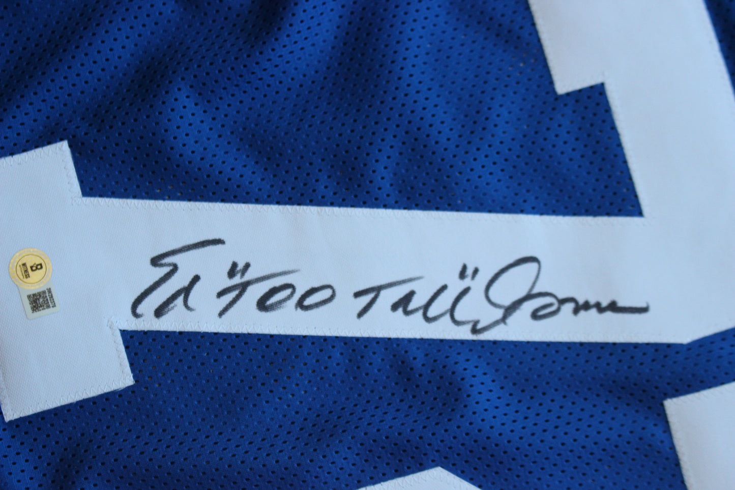 ED TOO TALL JONES DALLAS COWBOYS SIGNED Throwback JERSEY BAS