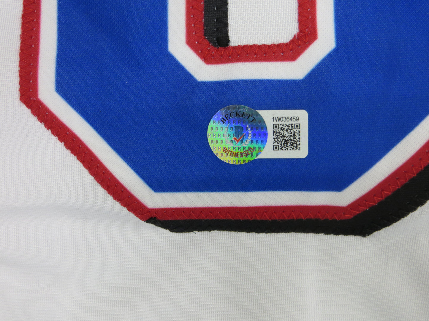 MICHAEL YOUNG TEXAS RANGERS SIGNED WHITE JERSEY size M BAS COA