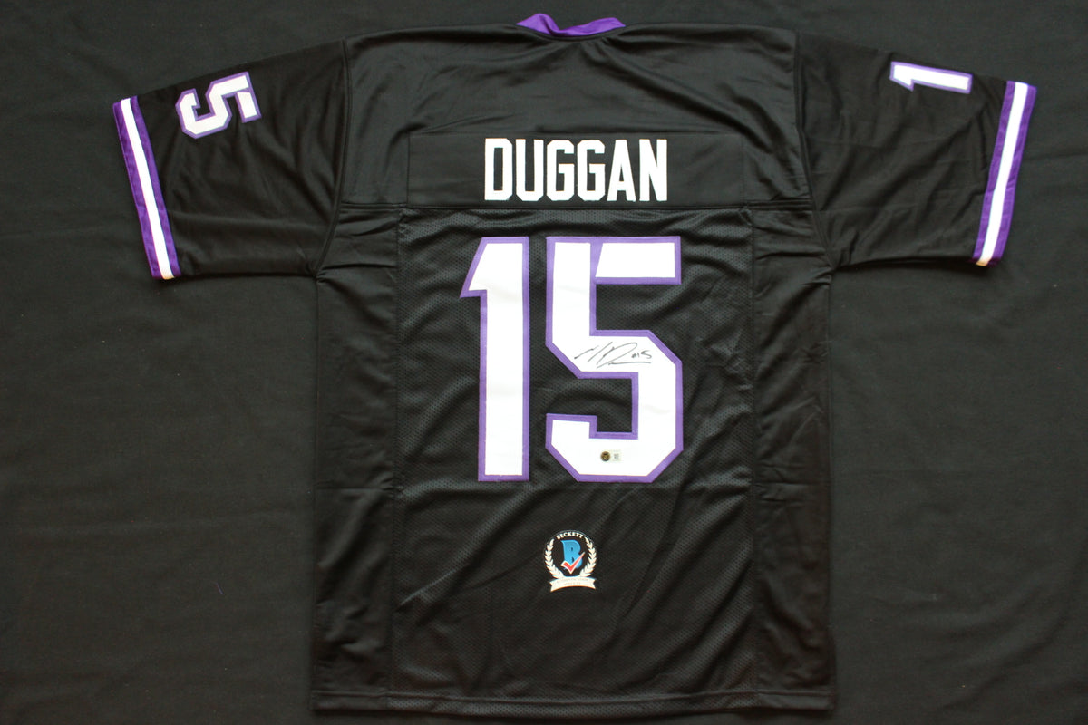 MAX DUGGAN TCU HORNED FROGS SIGNED Black JERSEY BAS