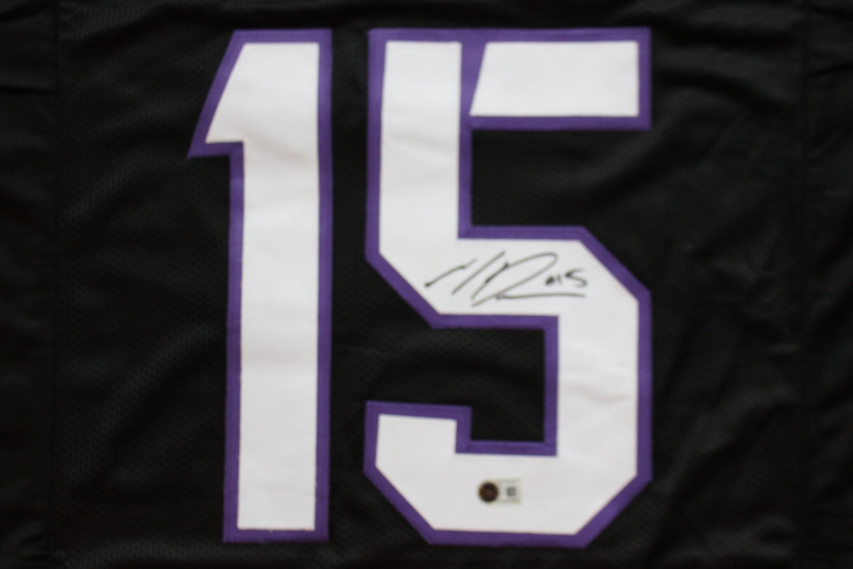 MAX DUGGAN TCU HORNED FROGS SIGNED Black JERSEY BAS