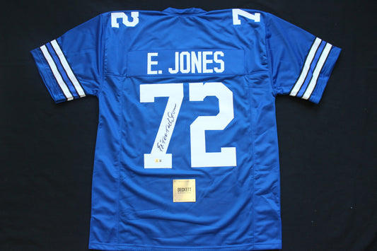 ED TOO TALL JONES DALLAS COWBOYS SIGNED Throwback JERSEY BAS