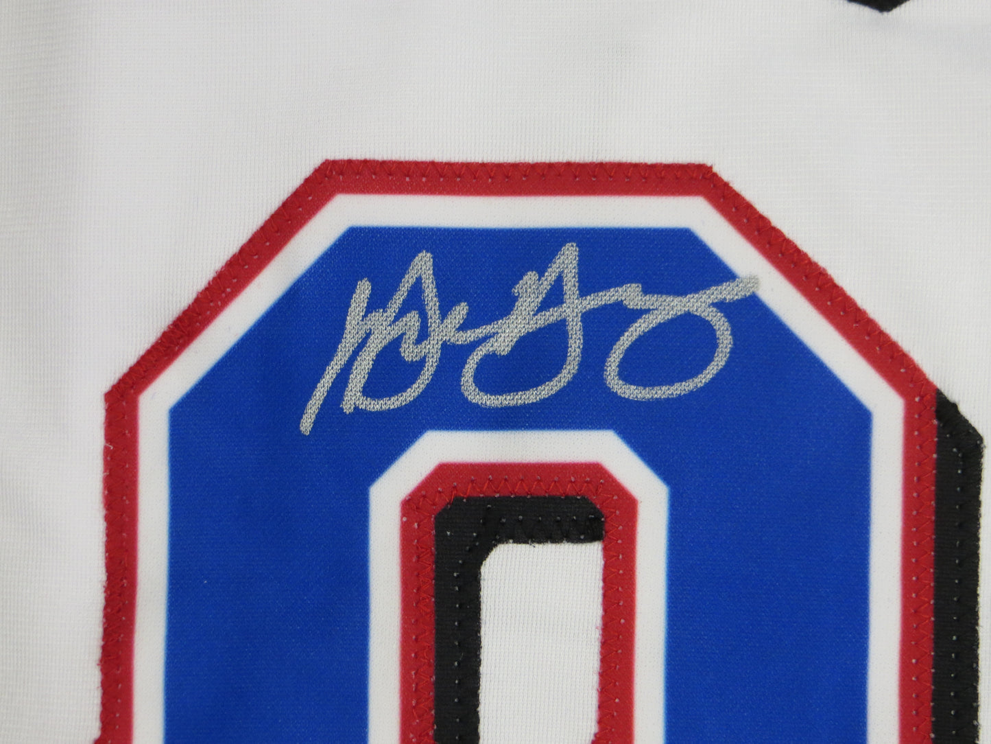 MICHAEL YOUNG TEXAS RANGERS SIGNED WHITE JERSEY size M BAS COA