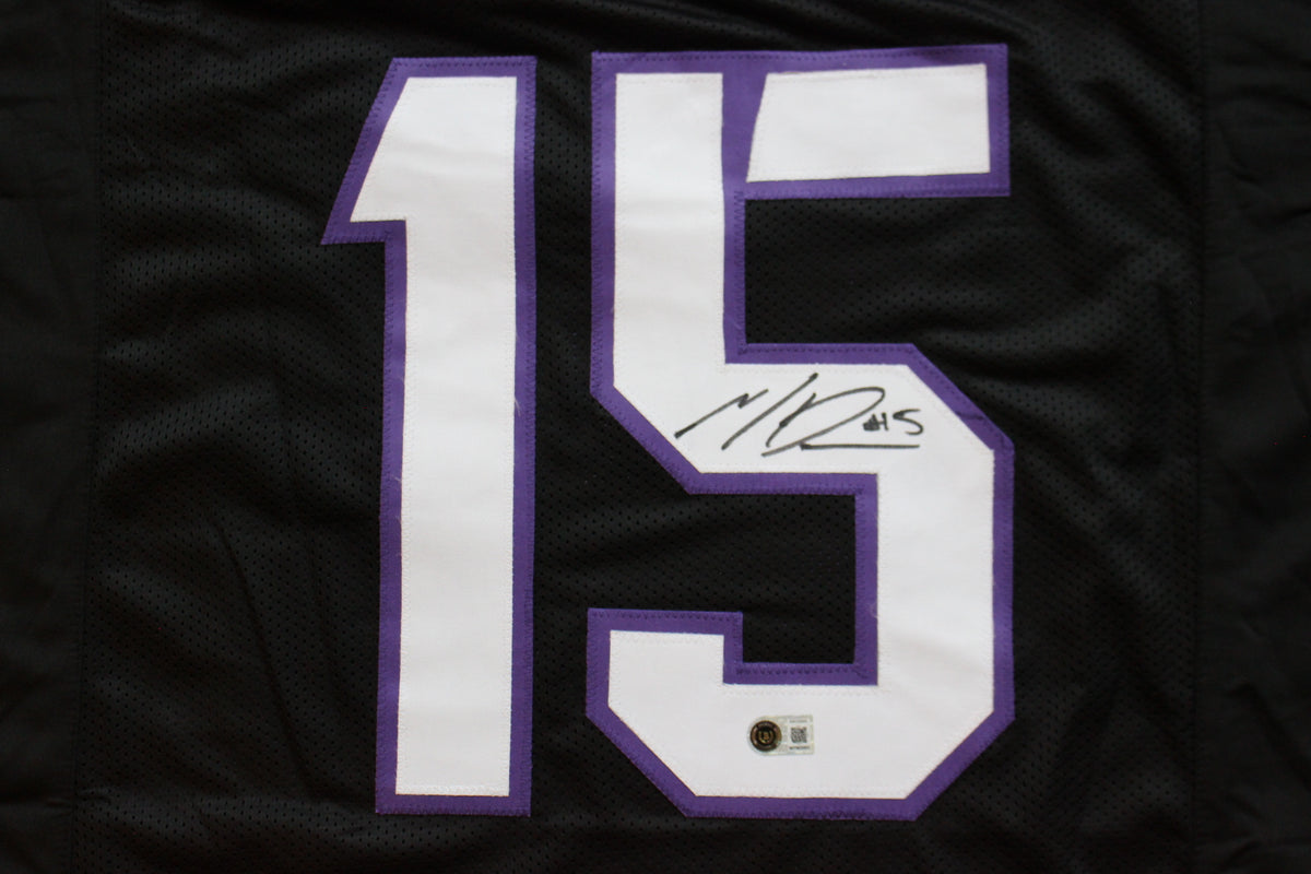 MAX DUGGAN TCU HORNED FROGS SIGNED Black JERSEY BAS