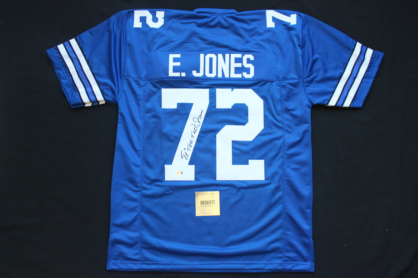 ED TOO TALL JONES DALLAS COWBOYS SIGNED Throwback JERSEY BAS