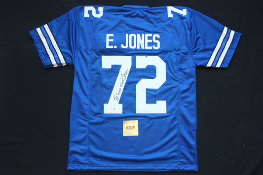 ED TOO TALL JONES DALLAS COWBOYS SIGNED Throwback JERSEY BAS