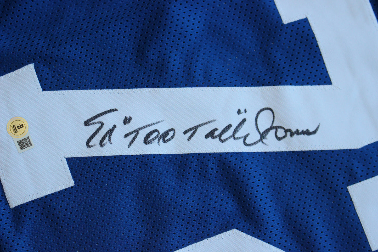 ED TOO TALL JONES DALLAS COWBOYS SIGNED Throwback JERSEY BAS
