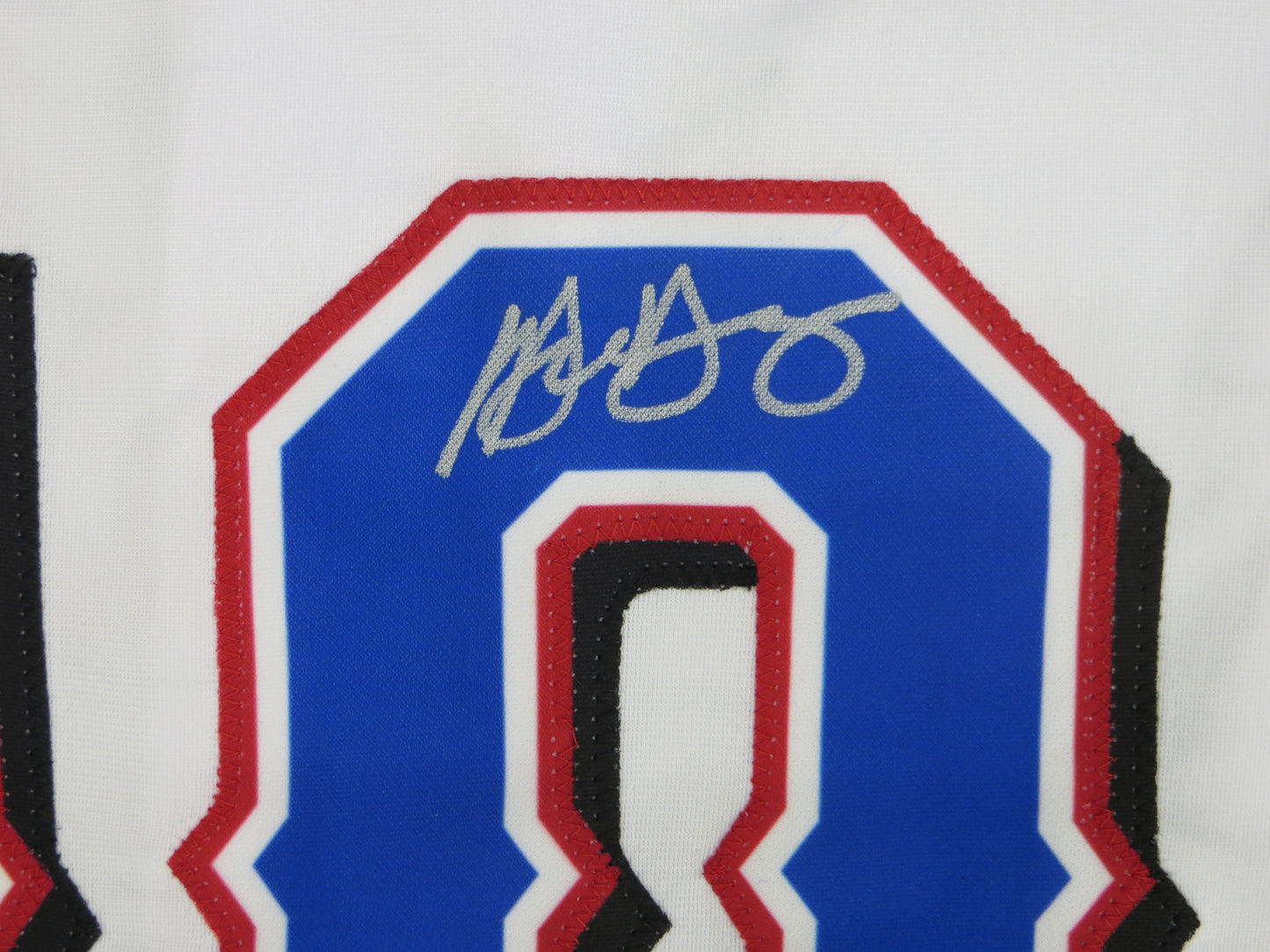 MICHAEL YOUNG TEXAS RANGERS SIGNED WHITE JERSEY size M BAS COA