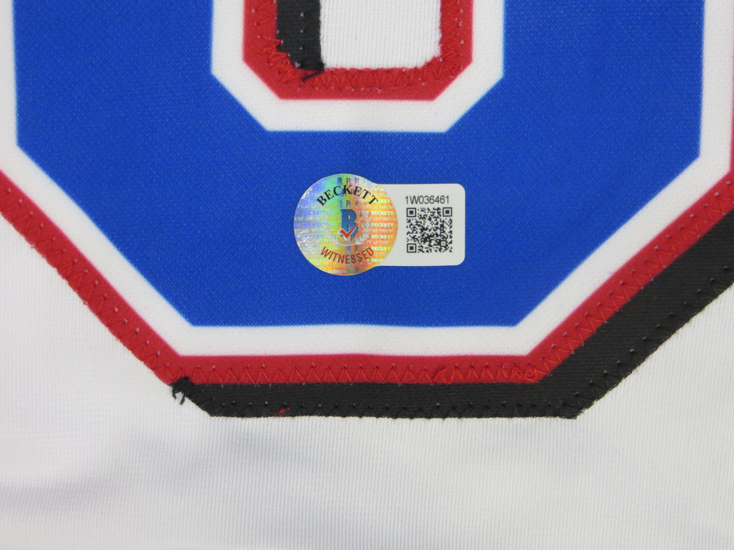 MICHAEL YOUNG TEXAS RANGERS SIGNED WHITE JERSEY size M BAS COA