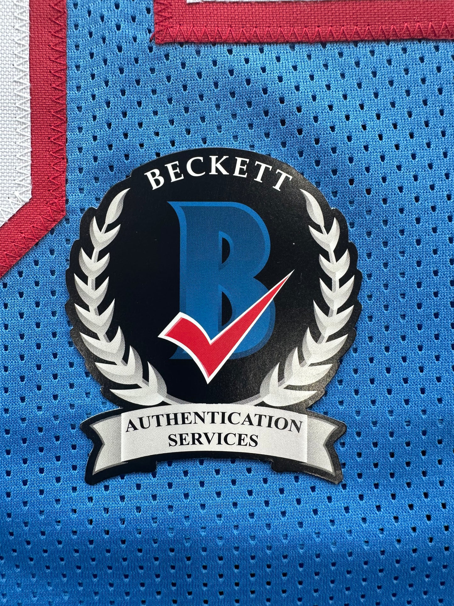 EARL CAMPBELL SIGNED BLUE FOOTBALL JERSEY Houston Oilers w/ "HOF 91" BAS COA