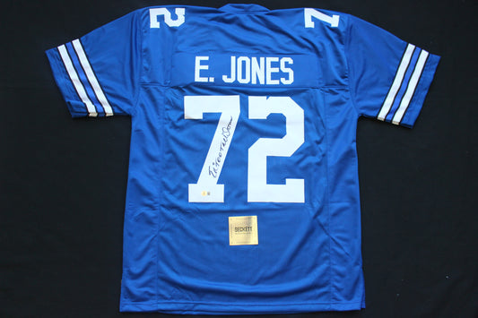 ED TOO TALL JONES DALLAS COWBOYS SIGNED Throwback JERSEY BAS
