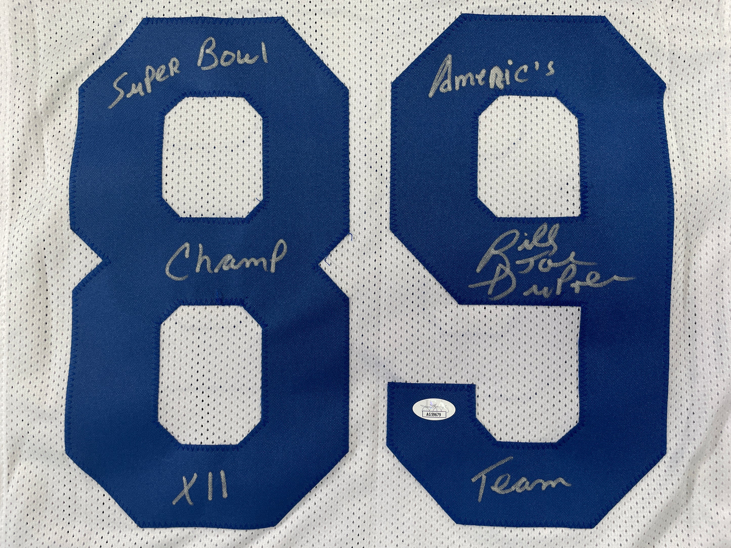BILLY JOE DUPREE DALLAS COWBOYS SIGNED WHITE JERSEY w/INSCs XL JSA COA