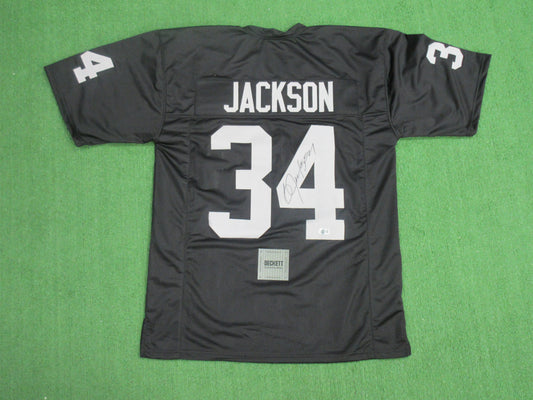 BO JACKSON LOS ANGELES RAIDERS SIGNED BLACK JERSEY KC Royals BAS COA