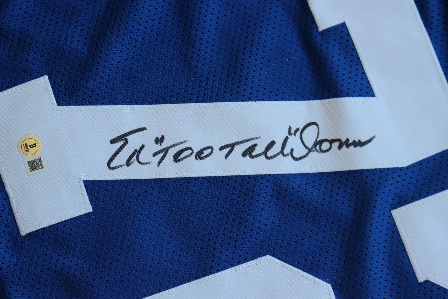 ED TOO TALL JONES DALLAS COWBOYS SIGNED Throwback JERSEY BAS