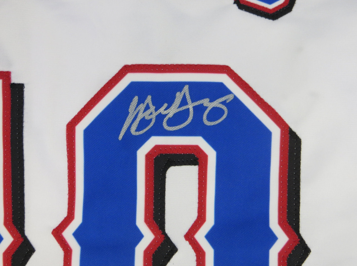 MICHAEL YOUNG TEXAS RANGERS SIGNED WHITE JERSEY size M BAS COA