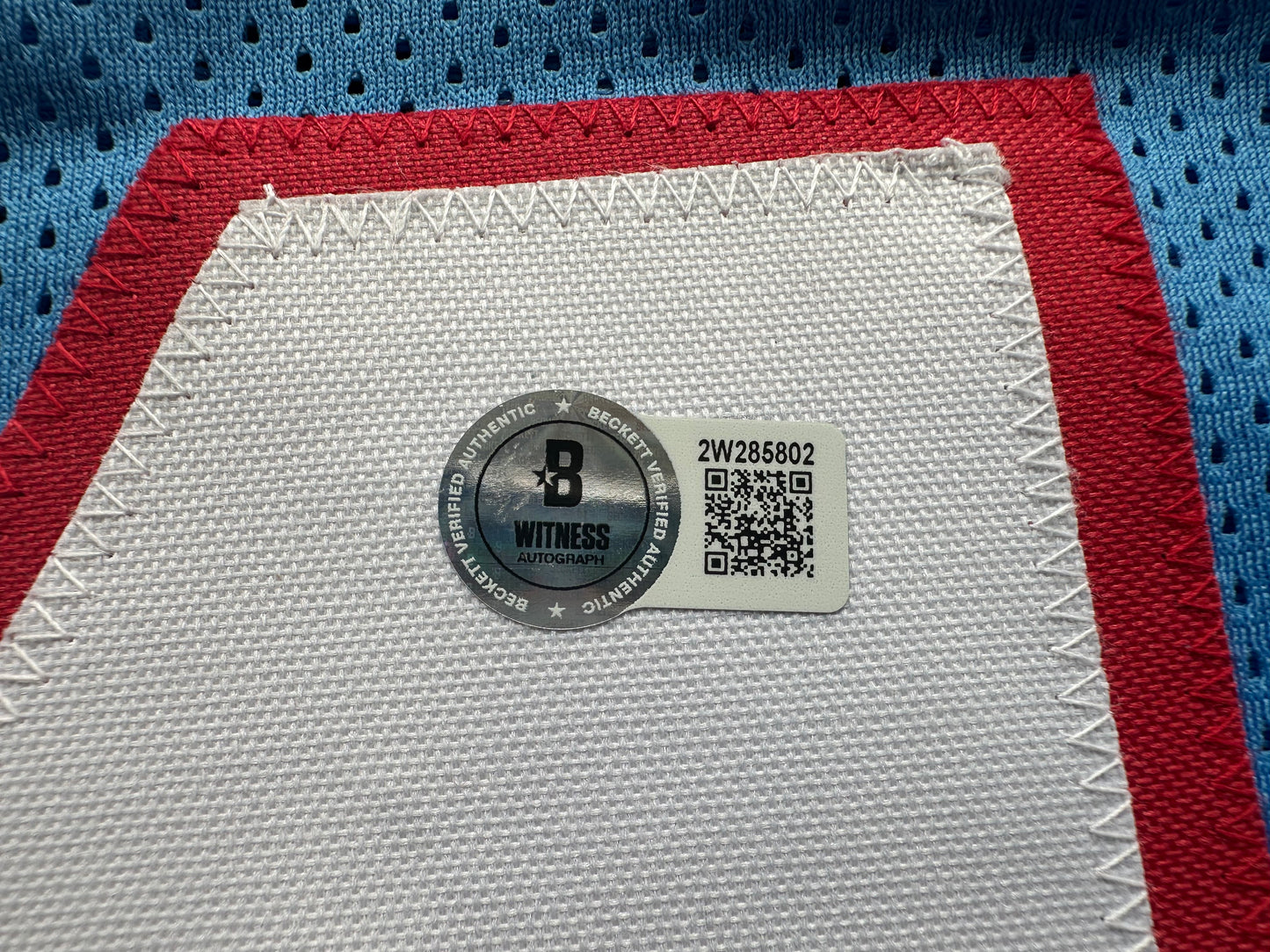 EARL CAMPBELL SIGNED BLUE FOOTBALL JERSEY Houston Oilers w/ "HOF 91" BAS COA