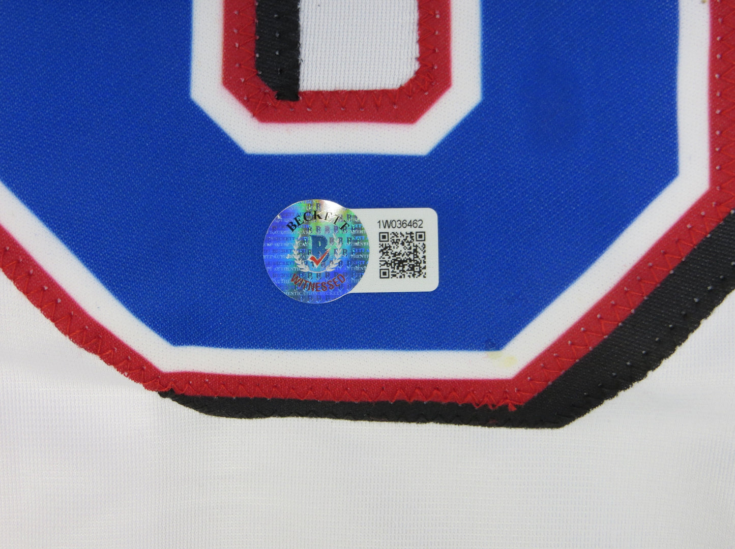 MICHAEL YOUNG TEXAS RANGERS SIGNED WHITE JERSEY size M BAS COA