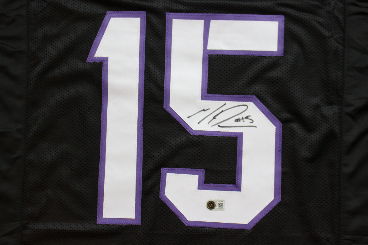MAX DUGGAN TCU HORNED FROGS SIGNED Black JERSEY BAS