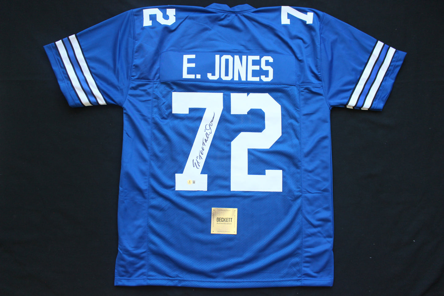 ED TOO TALL JONES DALLAS COWBOYS SIGNED Throwback JERSEY BAS