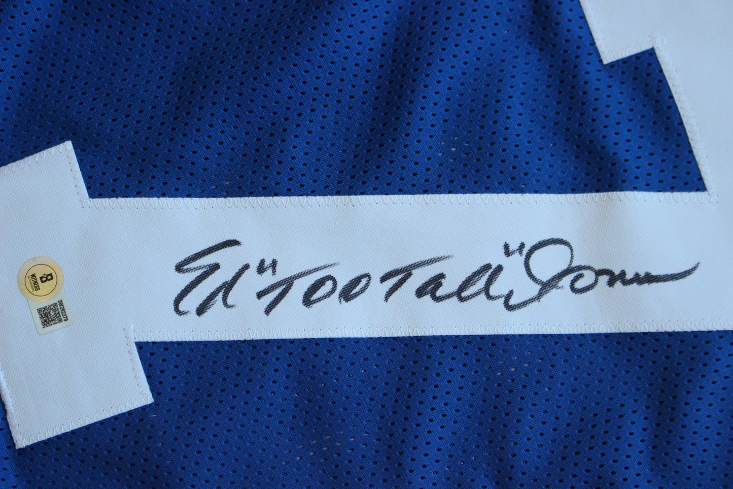 ED TOO TALL JONES DALLAS COWBOYS SIGNED Throwback JERSEY BAS