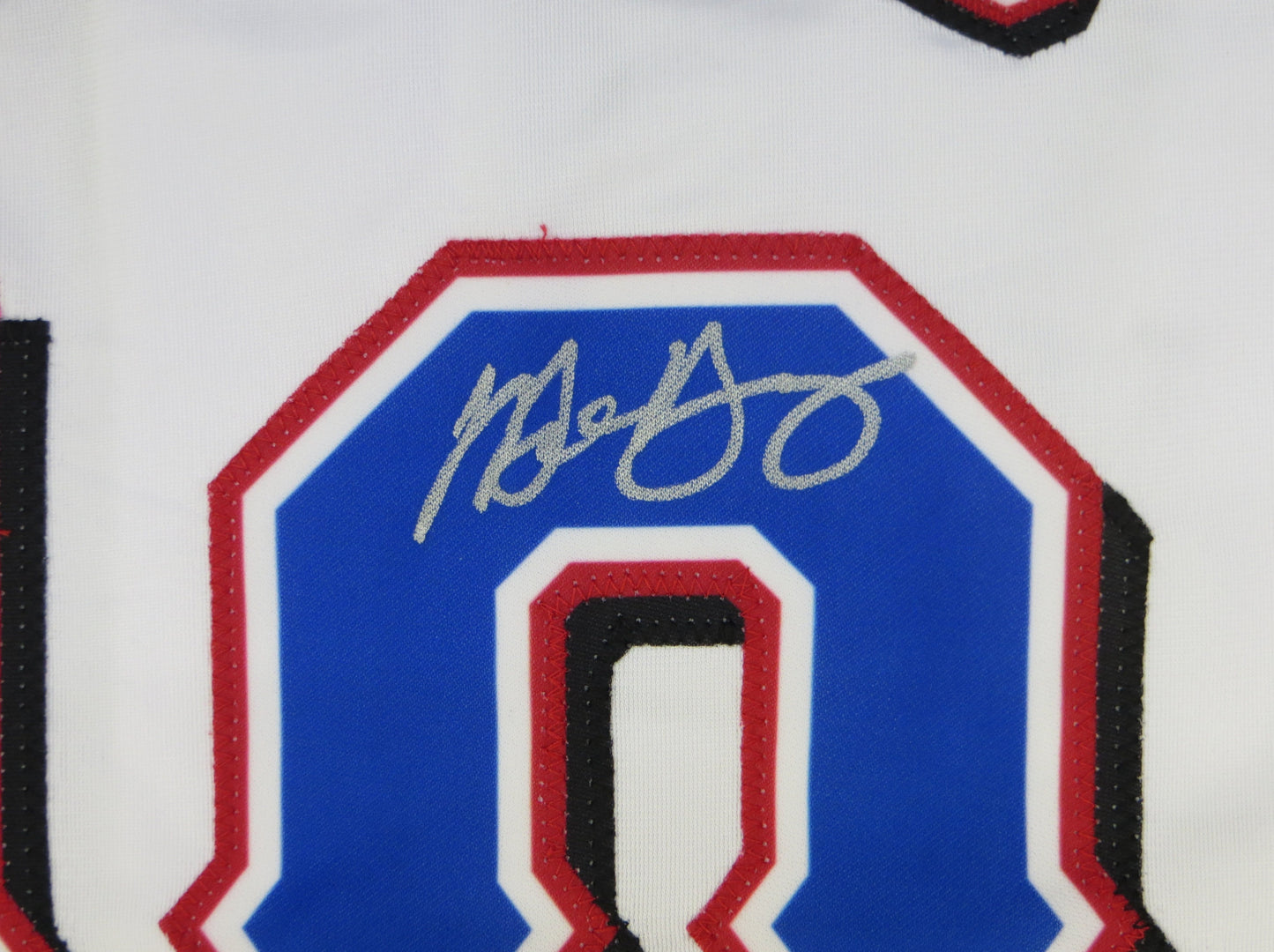 MICHAEL YOUNG TEXAS RANGERS SIGNED WHITE JERSEY size M BAS COA