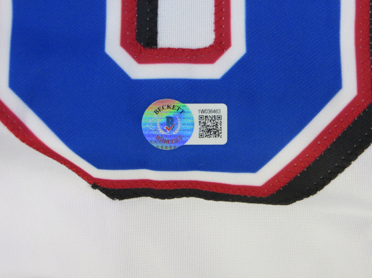 MICHAEL YOUNG TEXAS RANGERS SIGNED WHITE JERSEY size M BAS COA