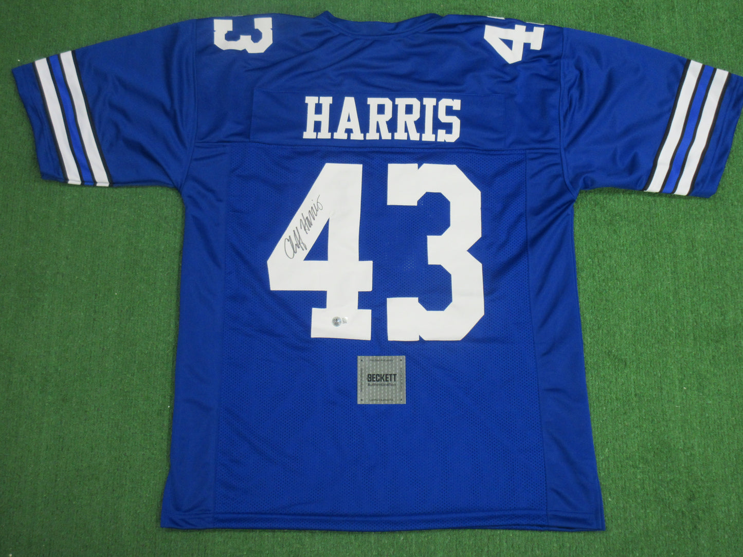 CLIFF HARRIS DALLAS COWBOYS SIGNED Throwback JERSEY 3XL BAS COA