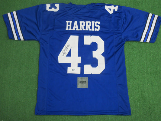 CLIFF HARRIS DALLAS COWBOYS SIGNED Throwback JERSEY 3XL BAS COA