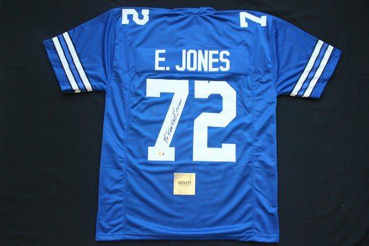 ED TOO TALL JONES DALLAS COWBOYS SIGNED Throwback JERSEY BAS