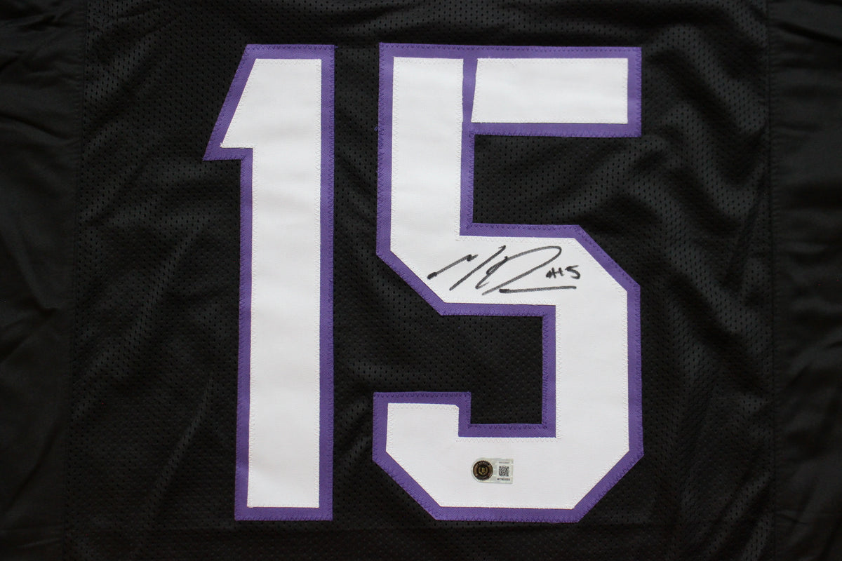 MAX DUGGAN TCU HORNED FROGS SIGNED Black JERSEY BAS