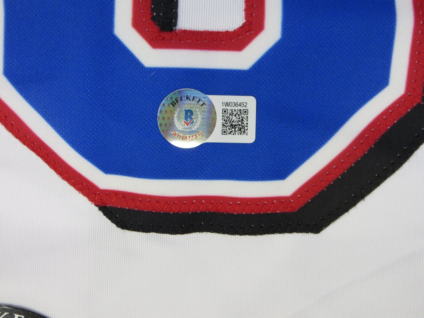 MICHAEL YOUNG TEXAS RANGERS SIGNED WHITE JERSEY size 3XL BAS COA