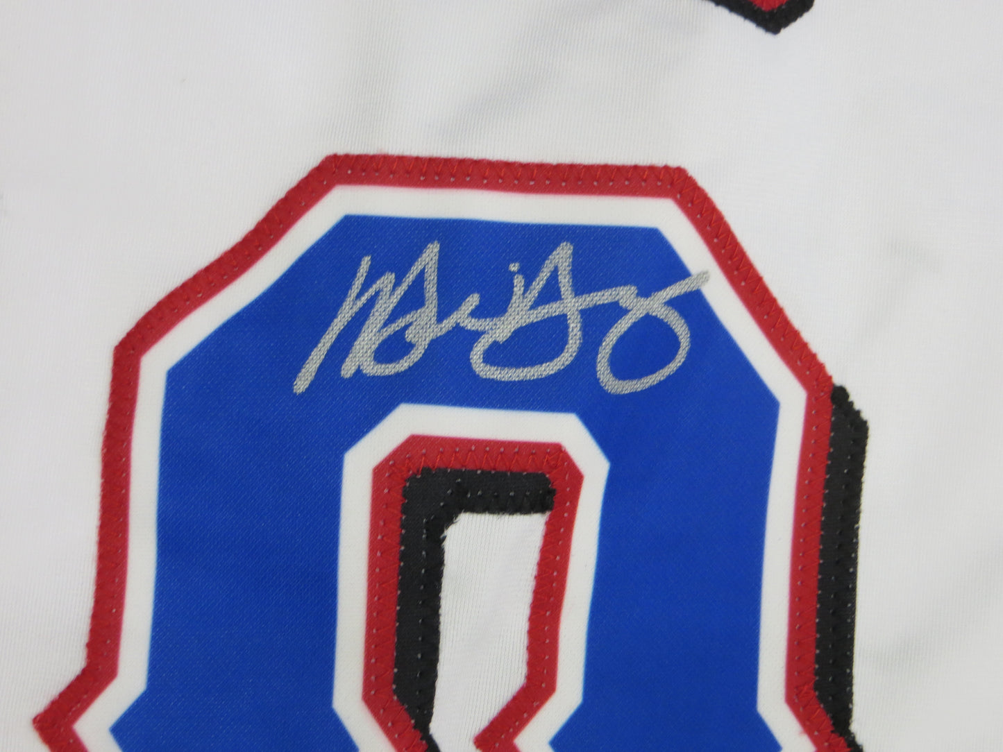 MICHAEL YOUNG TEXAS RANGERS SIGNED WHITE JERSEY size 3XL BAS COA
