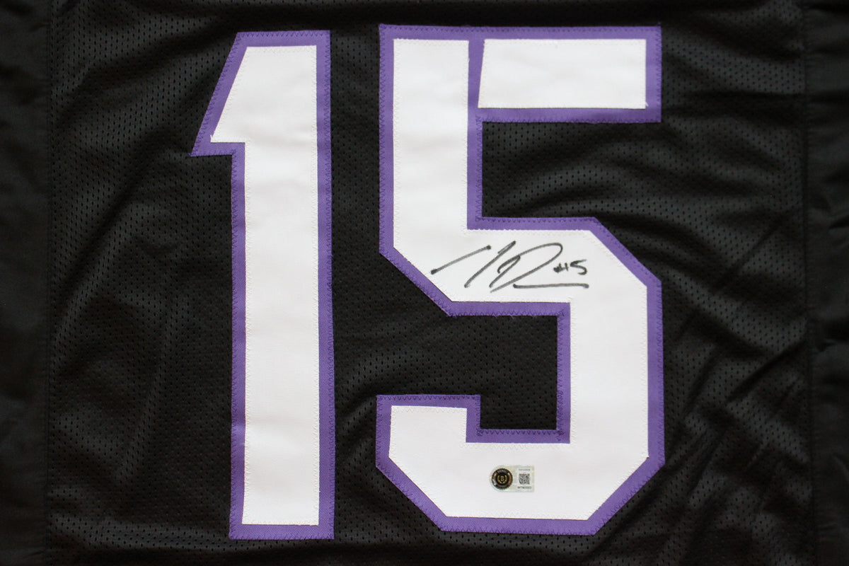 MAX DUGGAN TCU HORNED FROGS SIGNED Black JERSEY BAS