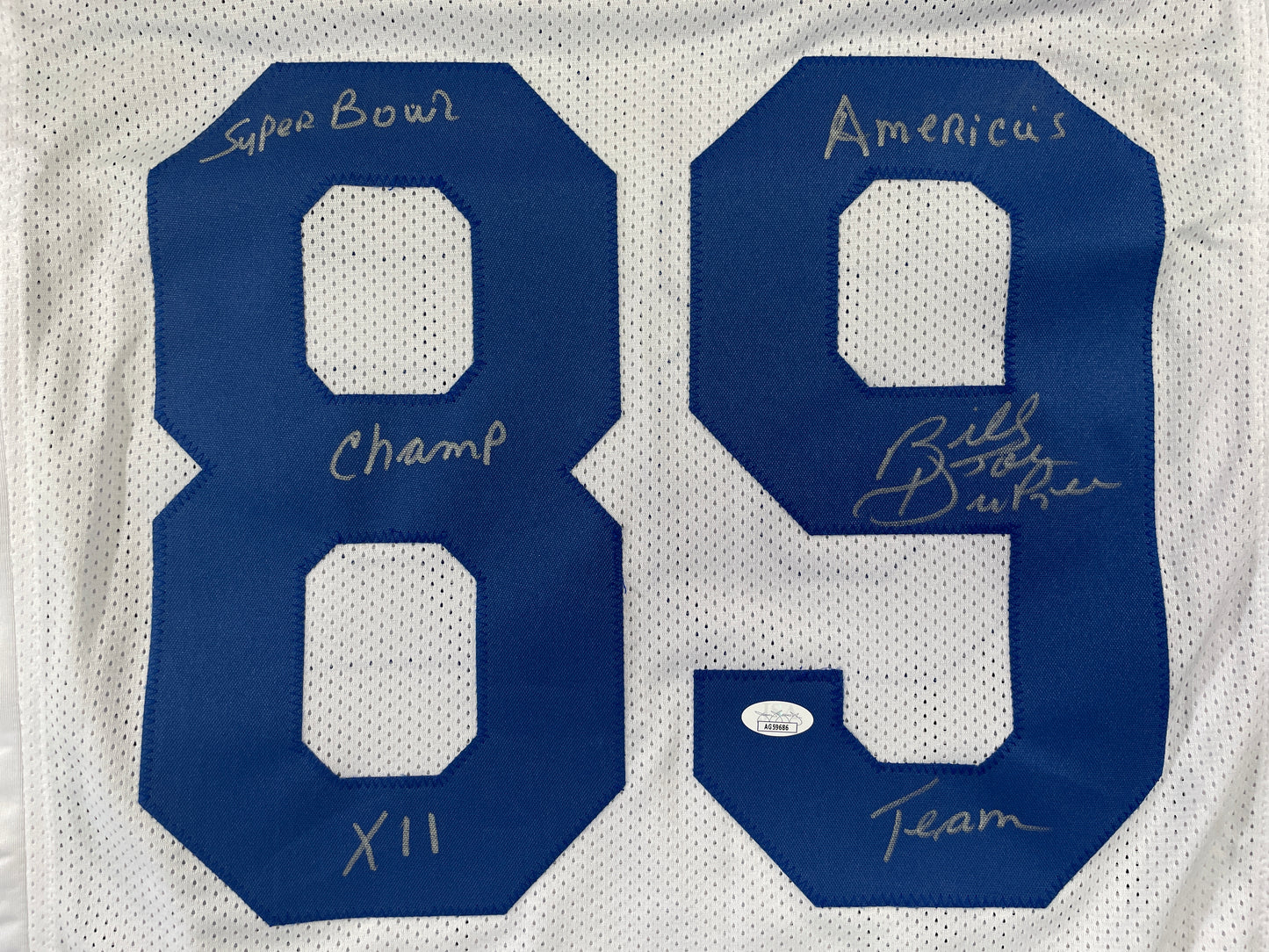 BILLY JOE DUPREE DALLAS COWBOYS SIGNED WHITE JERSEY w/INSCs XL JSA COA