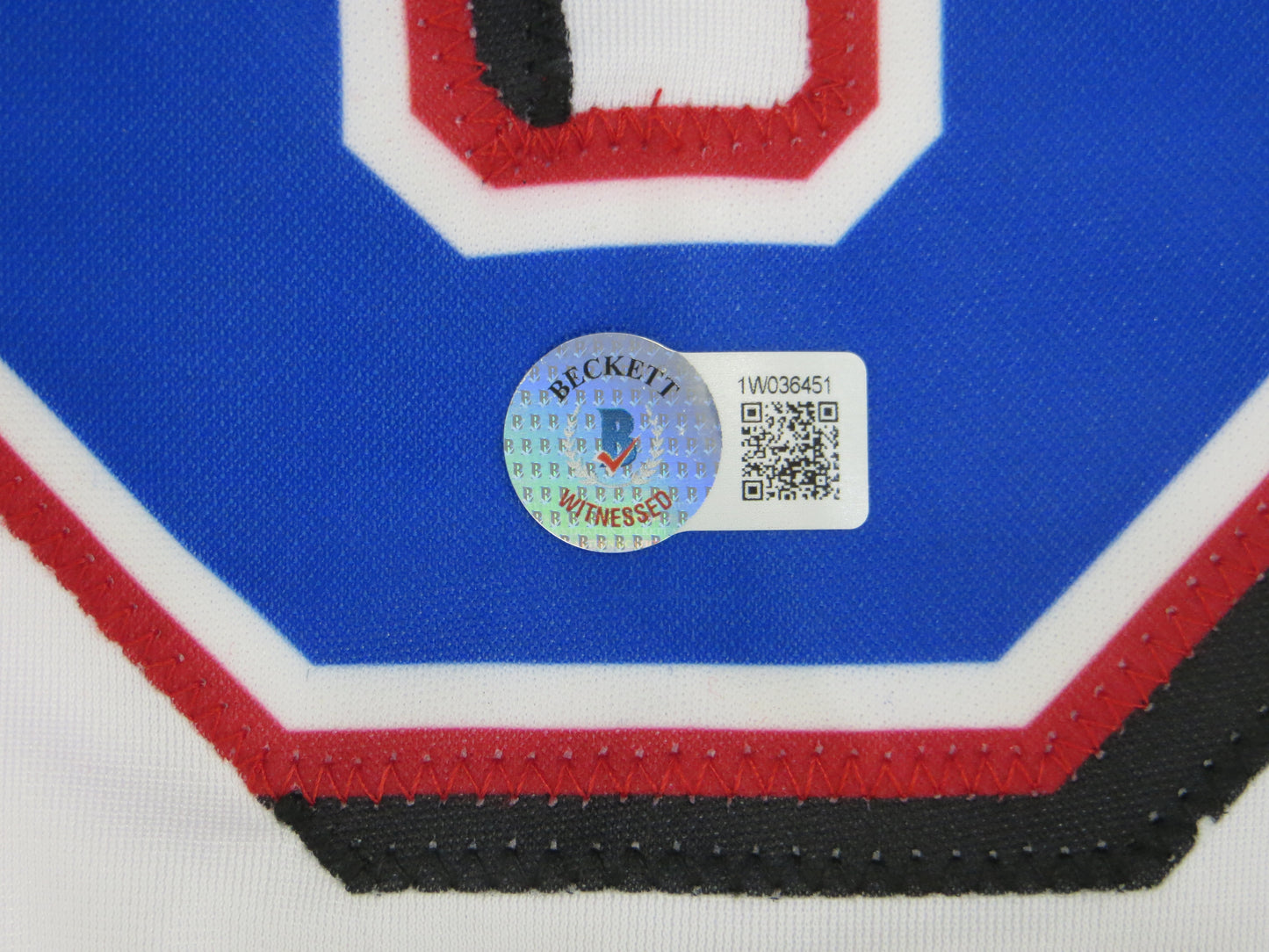 MICHAEL YOUNG TEXAS RANGERS SIGNED WHITE JERSEY size 3XL BAS COA