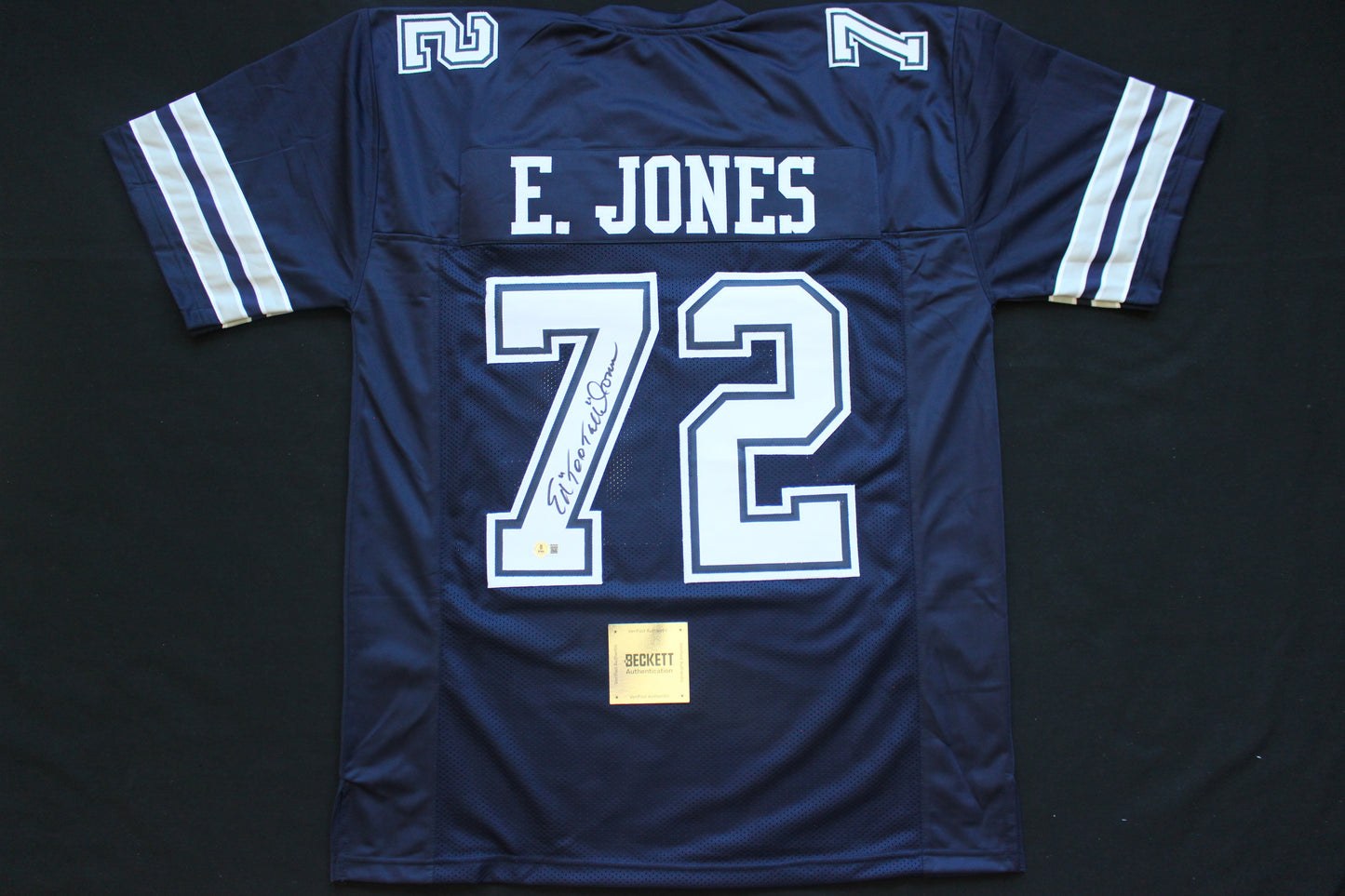 ED TOO TALL JONES DALLAS COWBOYS SIGNED ROAD JERSEY BAS COA